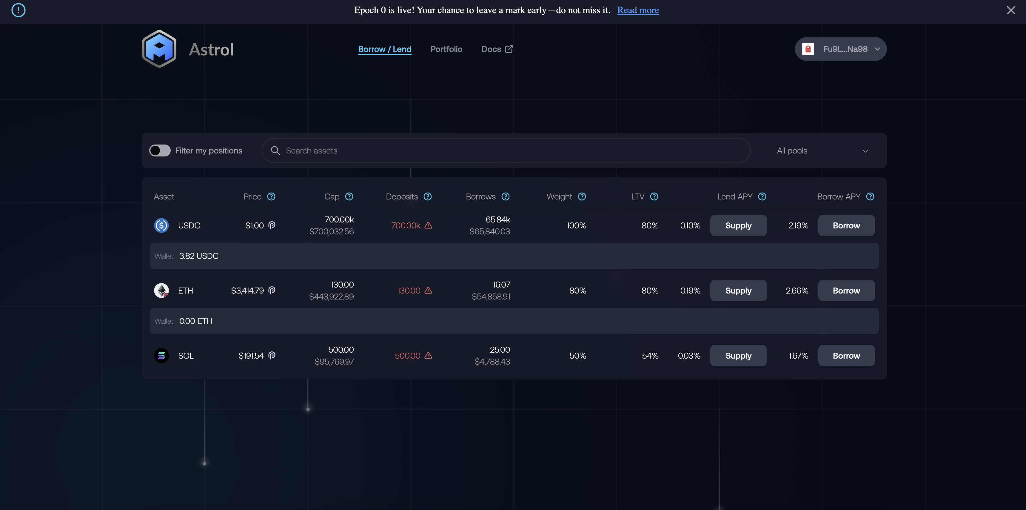 Astrol DAPP (Lending Protocol)
